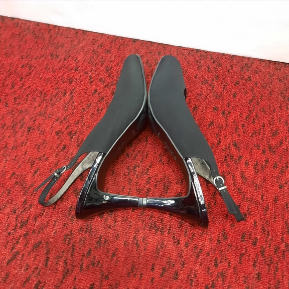 Life Stride Teller Slingback Buckle Ankle Strap Pump Peep Toe Heel Black SZ 11W - Picture 9 of 14